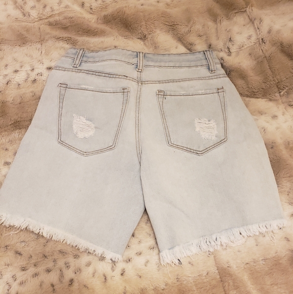 Distressed Denim Shorts - Picture 2 of 3